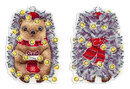 Новогодний ёжик (ёлочная игрушка) (12*8 см) (пластиковая канва)